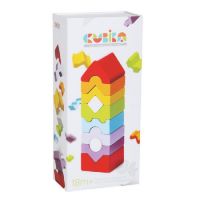 Jucarie din lemn Set Constructii Turn, +18 luni, 10 piese, Cubika